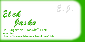 elek jasko business card